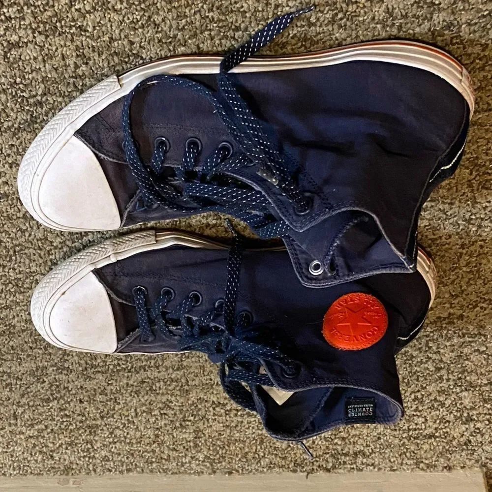 Converse 153793F Ws13 Ms 11Size Navy High-Top Sneakers with Bright Orange Patch - Picture 12 of 15